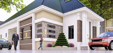 Three bedrooms house architectural design