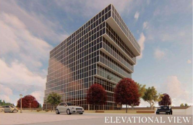 Unique Glass Curtain Wall Office Building