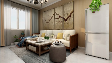 新中式风格98平米家装设计