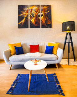 Color fusion collision interior design renderings 