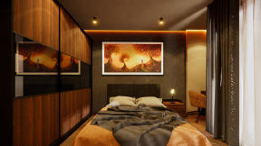 Wood warm light time interior design renderings