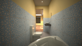 Simple and elegant minimalist style apartment bathroom