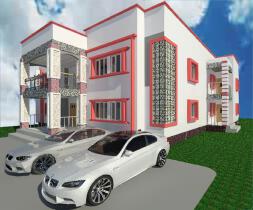 Pink and white aprtment design