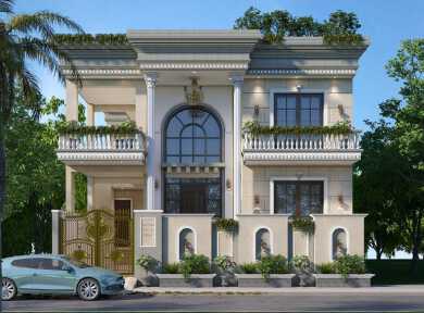 Elegant white pleasing villa design collocation