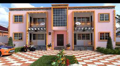 Bright orange apartment design