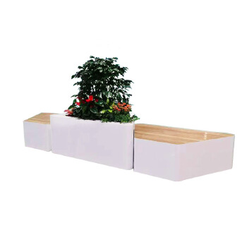 商场玻璃钢花盆组合休闲座椅美陈走廊过道休息凳