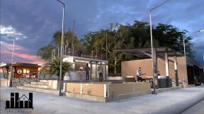 A sophisticated and simple outdoor coffee shop