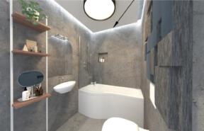 A simple and vintage indoor bathroom