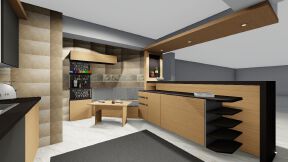 Light dark brown themed kitchen