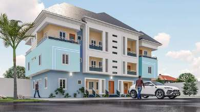 European style three-storied two bedroom block of flats