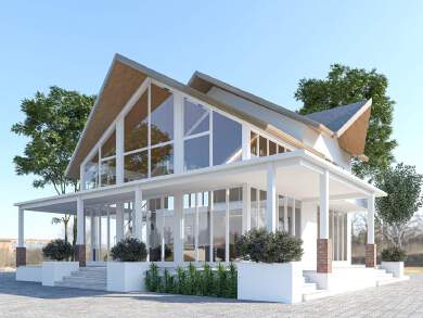 Post-Modern style, two-storied Glass Villa