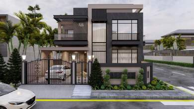 Modern style two-storied four bedroom duplex with Pent-floor