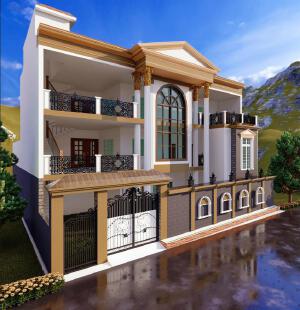 A villa with a rustic touch of gold