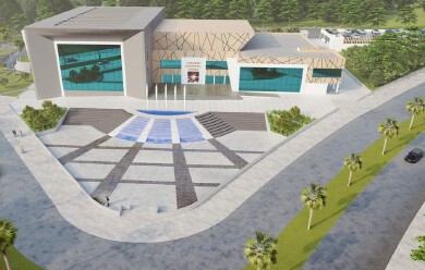 Post-modernism style, two-storied Auditorium