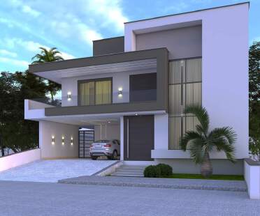 Modern style, two-storied three-bedroom Villa with Balcony