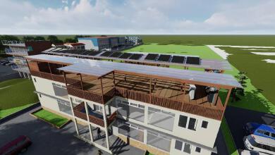 a simple and modern factory in Ghana